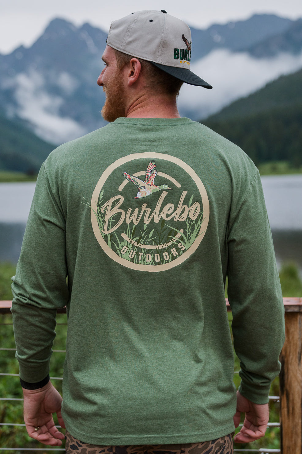 BURLEBO Outdoors Circle - LS - Heather Olive