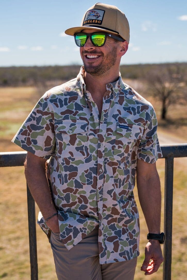 Cotton Twill Button Up - Driftwood Camo - BURLEBO