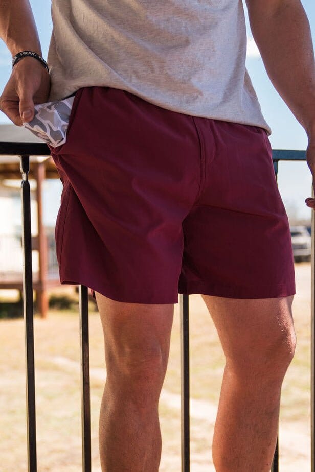 Everyday Short - Maroon - White Camo Pocket - BURLEBO