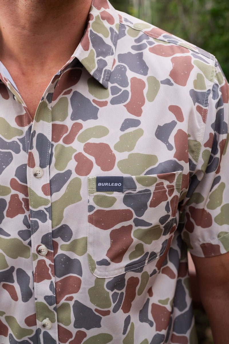 Performance Button Up - Driftwood Camo - BURLEBO