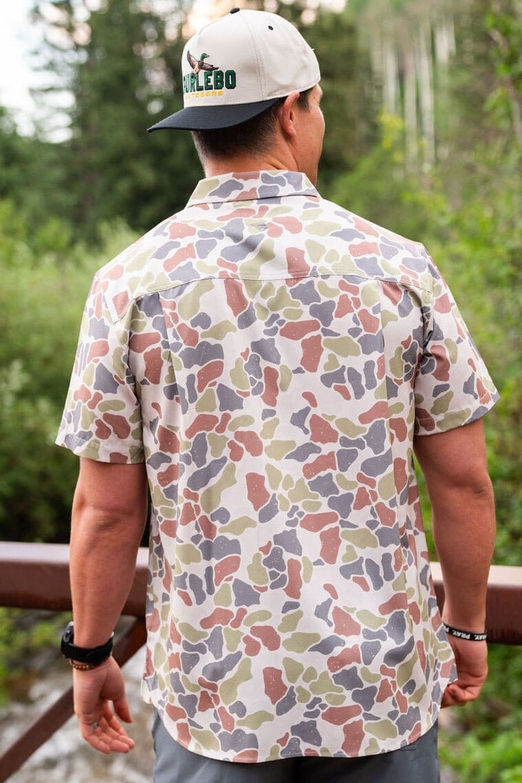 Performance Button Up - Driftwood Camo - BURLEBO