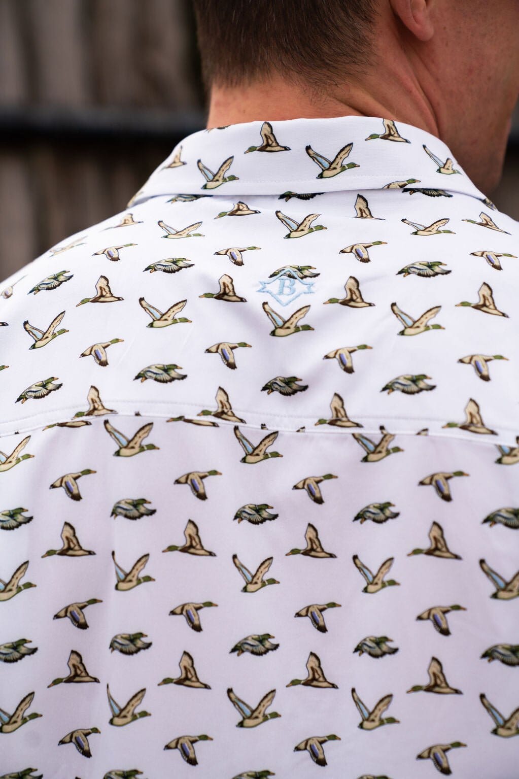 Performance Button Up - Flying Mallard Ducks - BURLEBO