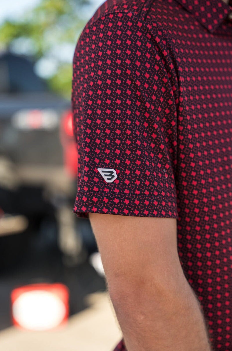 Performance Polo - Texas Black & Red - BURLEBO