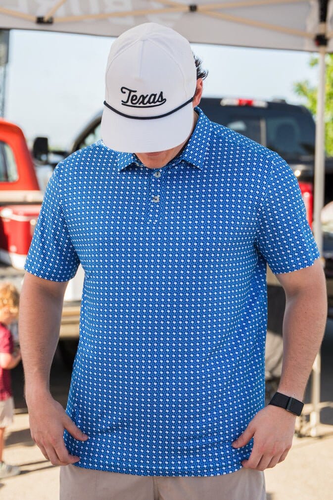 Performance Polo - Texas Blue and White - BURLEBO