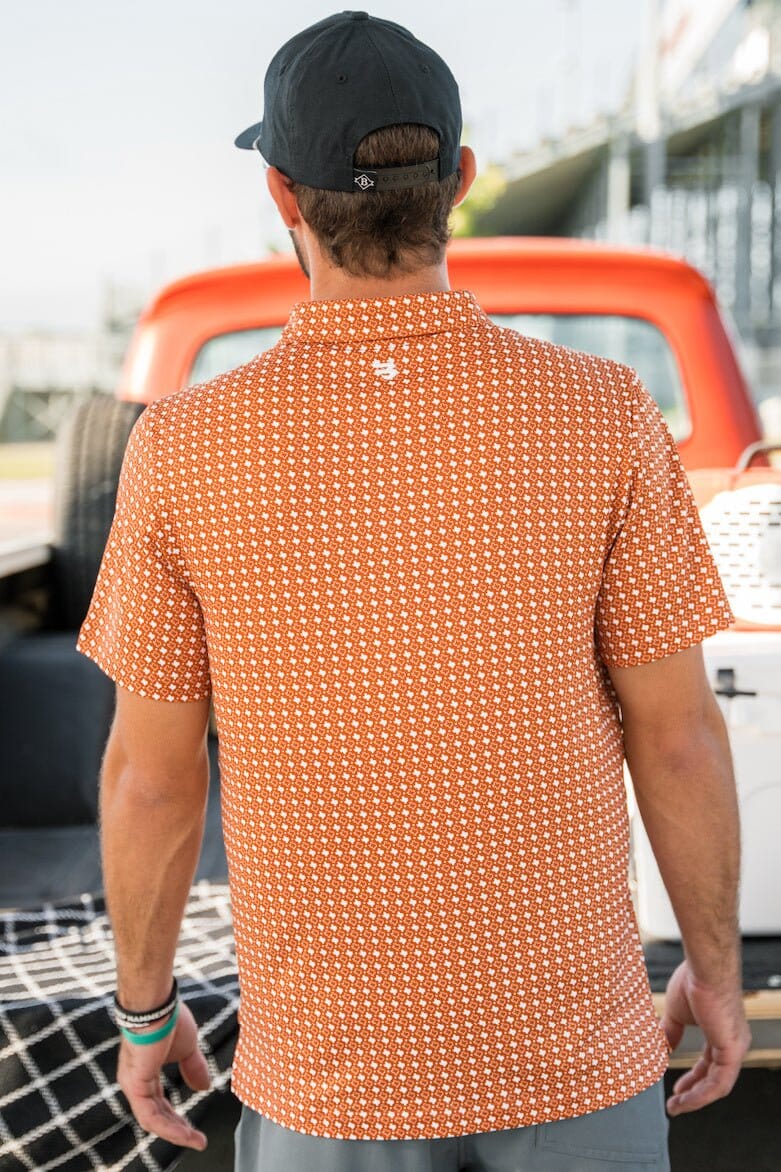 Performance Polo - Texas Orange & White - BURLEBO