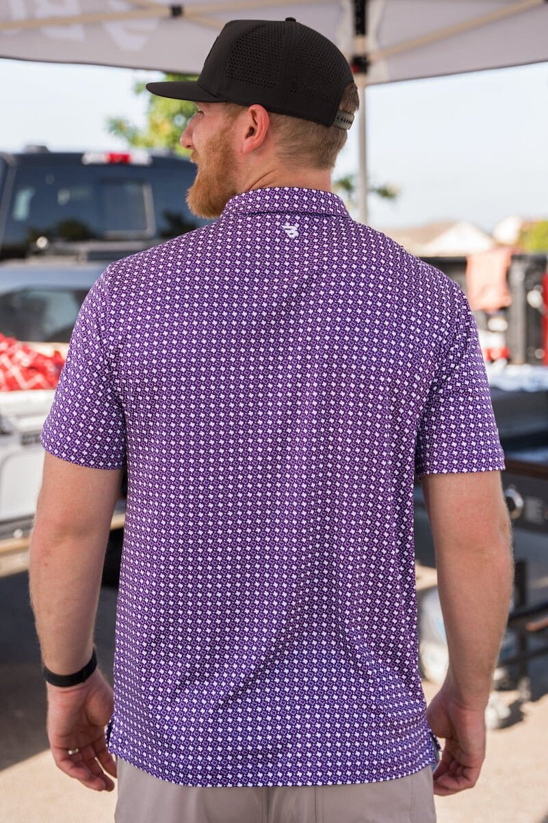 Performance Polo - Texas Purple & White - BURLEBO