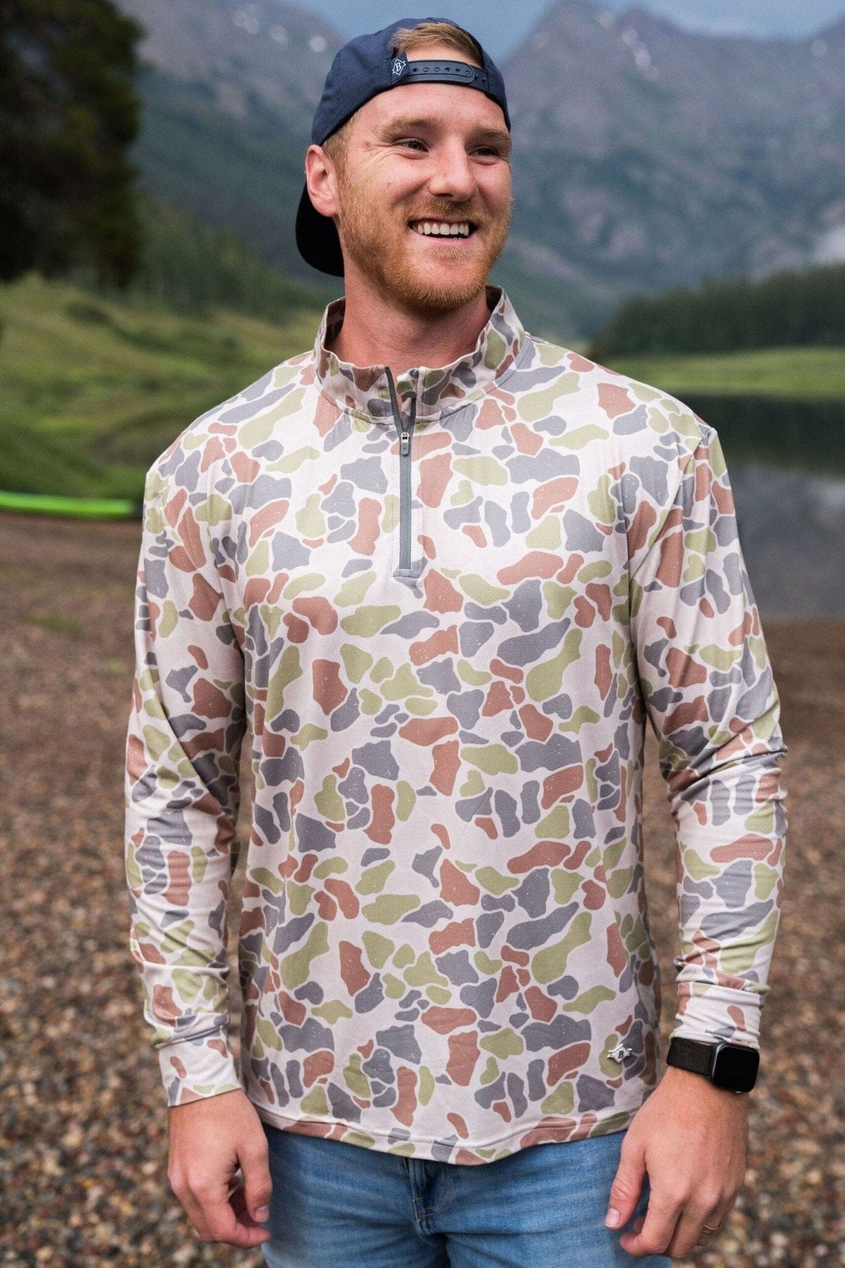 Performance Quarter Zip - Driftwood Camo - BURLEBO