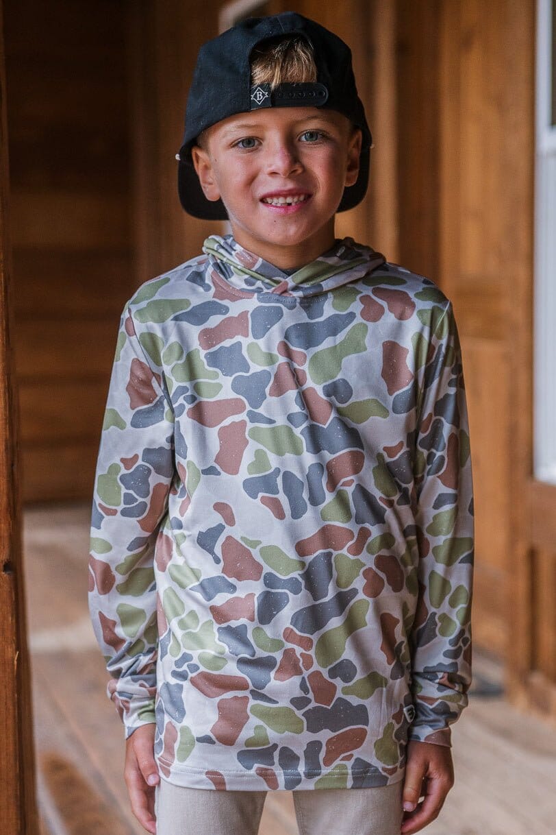 Youth Performance Hoodie - Driftwood Camo - BURLEBO