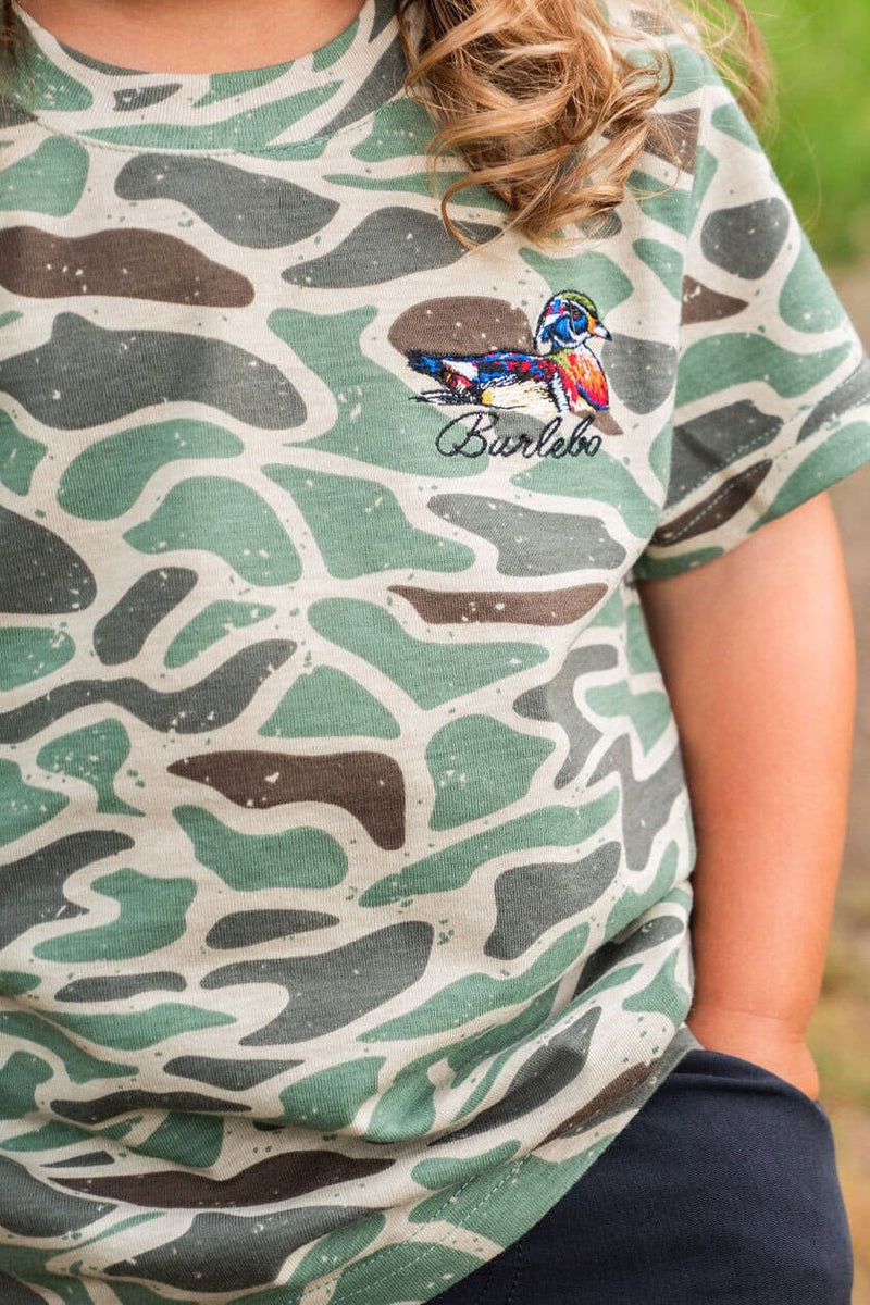 Youth Tee - Retro Duck Camo - Duck On Water - BURLEBO