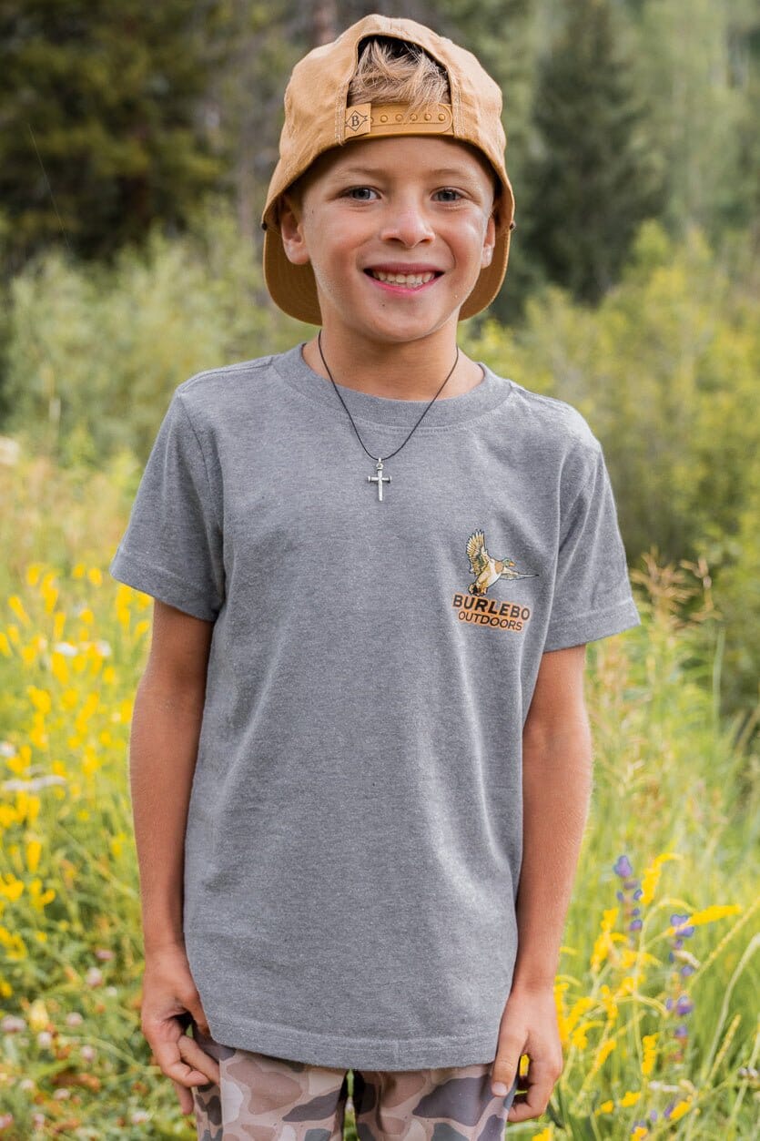 Youth Tee - Timber Ducks - SS - Dark Heather Grey - BURLEBO